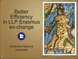 Better Efficiency in LLP Erasmus ex