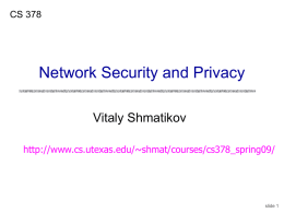 CS 378 - Network Security and Privacy