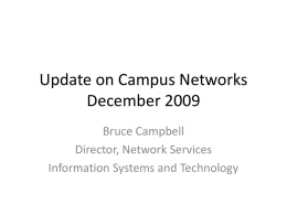 Update on Campus Networks December 2009