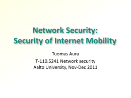 Network Security: Internet Mobility