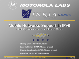 Mobile Networks in IPv6 - Grenoble