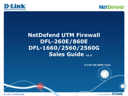 NetDefend SOHO DFL-160 Sales Guide v1.00