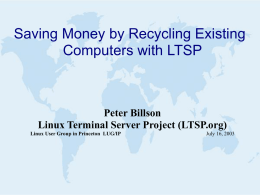 Saving Money by Recycling Existing Computers with LTSP