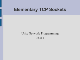 Elementary TCP Sockets