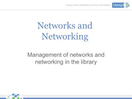 Networks and Networking - INASP