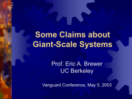 Scalability -- Vanguard Conference
