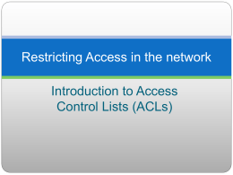 Restricting Access in the network