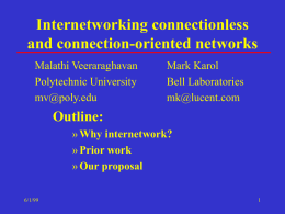Internetworking of connectionless and connection