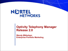 Optivity Telephony Manager Release 1.2