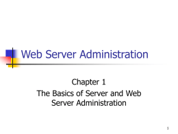 Web Server Administration - Edinboro University of