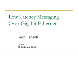 Low Latency Message Passing Over Gigabit Ethernet