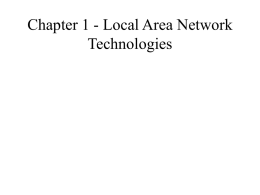 Chapter 1 - Local Area Network Technologies