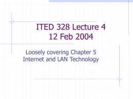 ITED 328 Lecture 4 12 Feb 2004