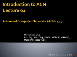 Advanced Computer Networks (ACN)