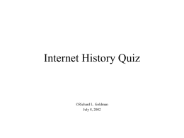 Internet History Quiz - Pioneer Pacific College