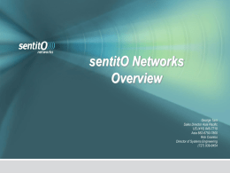 sentitO Networks Overview