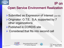 IP on Open Service Environment Realization
