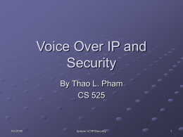 Voice Over IP and Security