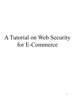A Tutorial on Web Security for E