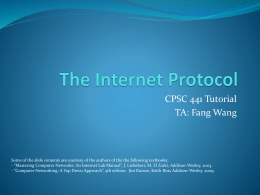 The Internet Protocol - University of Calgary