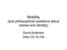 Mobility and philosophical questions about names and identity