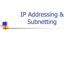 IP Addressing & Subn..