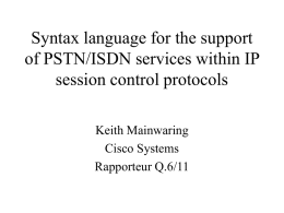 Syntax language for the support of PSTN/ISDN services within IP