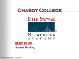 or subnet - Chabot College