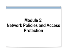 Module 5: Network Policies and Access Protection