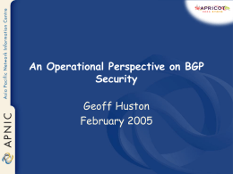 A Provider`s Perspective on BGP Security Techniques