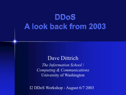 DDoS - A look back from 2003 - UW Staff Web Server