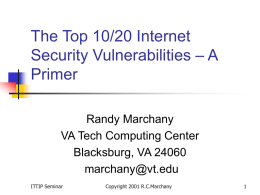 The Top 10 Internet Security Vulnerabilities
