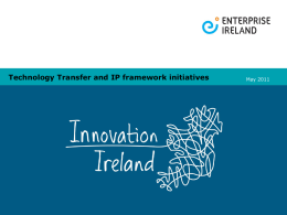 Technology Transfer and IP framework initiatives