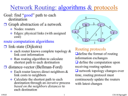 Network Routing: algorithms & protocols