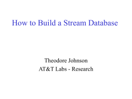 How to Build a Stream Database