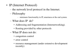 Lecture 18: Internet Protocol