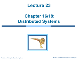 Lecture #23: Distributed Systems