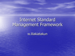 Internet Standard Management Framework