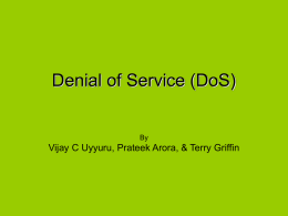 Denial of service (DOS) - Computer Science and Engineering