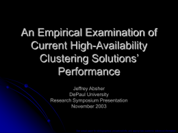 Presentation on HA-Clustering results