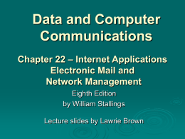 Internet Applications-Electronic Mail and Network Management
