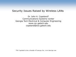 14-Wireless-Security - Communications Systems Center