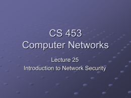 Lecture 25: Introduction to Network Security