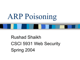 ARP Poisoning Attacks