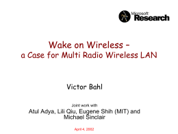 Wake on Wireless - Microsoft Research