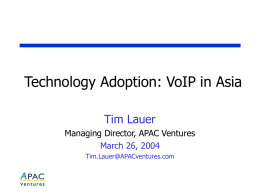 Technology Adoption: VoIP in Asia