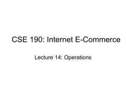 CSE 190: Internet E