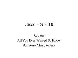 Cisco – Chapter 11 - YSU Computer Science & Information Systems