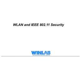 WLAN and IEEE 802.11 Security