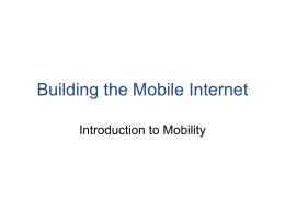 Lecture B: Introduction to Mobility